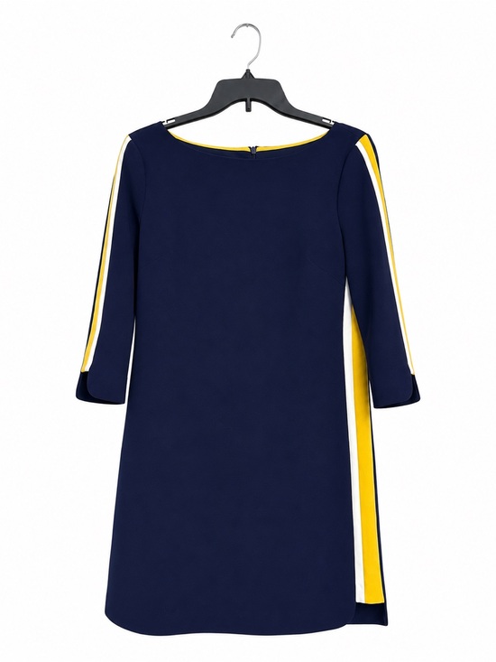 Vince Camuto Dresses & Skirts - Vince Camuto Colorblock Shift Dress Women’s 8 Navy Mustard White Scuba Crepe